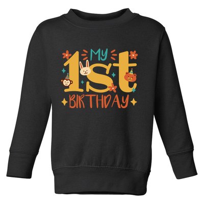 My First Birthday Animal Toddler Sweatshirt