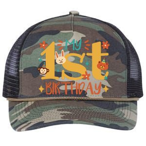 My First Birthday Animal Retro Rope Trucker Hat Cap