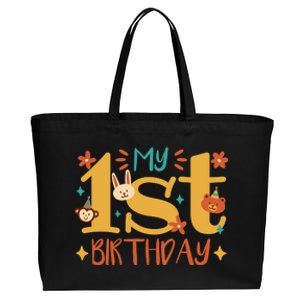 My First Birthday Animal Cotton Canvas Jumbo Tote