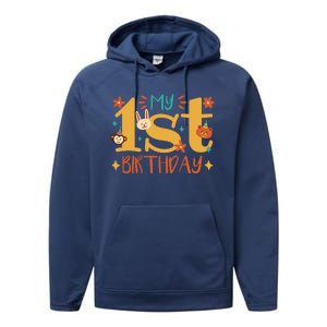 My First Birthday Animal Performance Fleece Hoodie