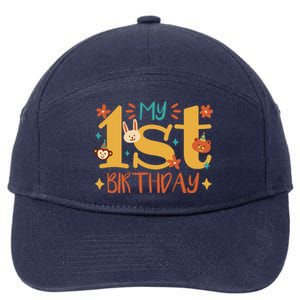 My First Birthday Animal 7-Panel Snapback Hat