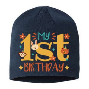 My First Birthday Animal Sustainable Beanie