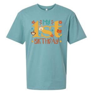 My First Birthday Animal Sueded Cloud Jersey T-Shirt