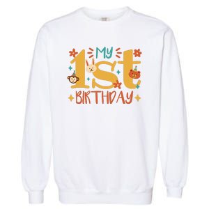 My First Birthday Animal Garment-Dyed Sweatshirt