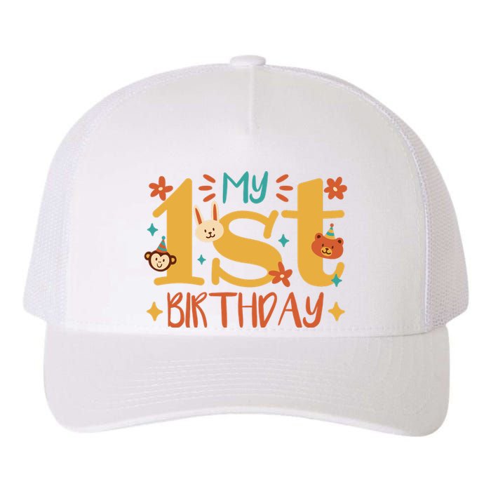 My First Birthday Animal Yupoong Adult 5-Panel Trucker Hat