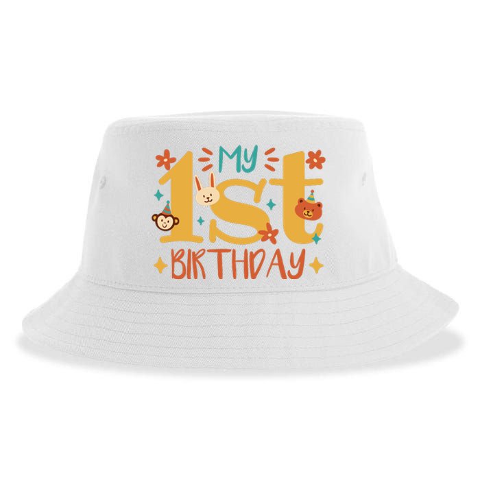 My First Birthday Animal Sustainable Bucket Hat