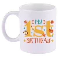 My First Birthday Animal 11oz C Handle Ceramic Mug