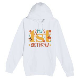 My First Birthday Animal Premium Pullover Hoodie