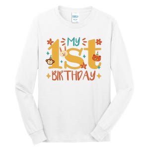 My First Birthday Animal Tall Long Sleeve T-Shirt