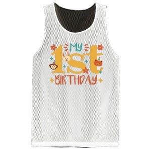 My First Birthday Animal Mesh Reversible Basketball Jersey Tank