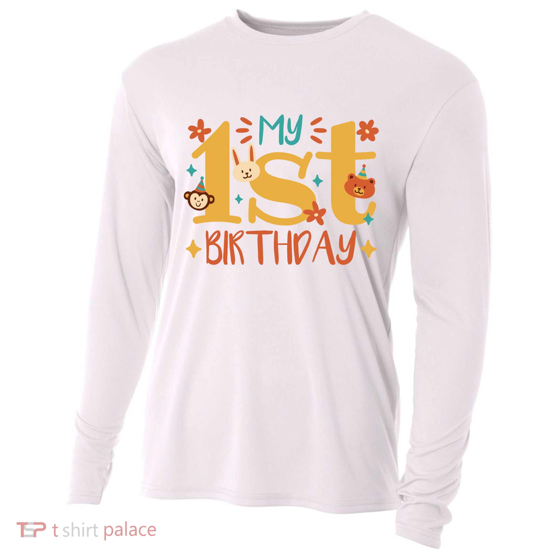My First Birthday Animal Cooling Performance Long Sleeve Crew