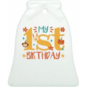 My First Birthday Animal Ceramic Bell Ornament