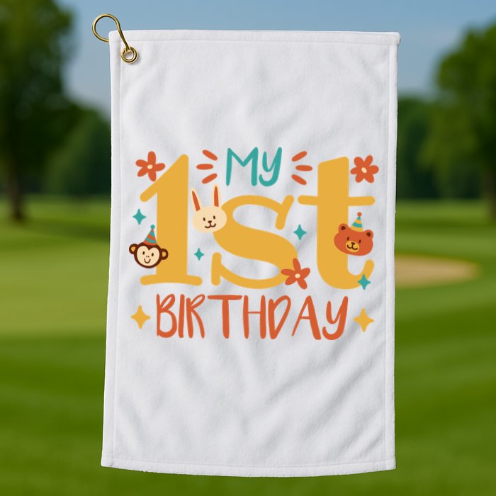 My First Birthday Animal Golf Towel