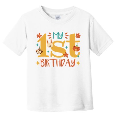 My First Birthday Animal Toddler T-Shirt