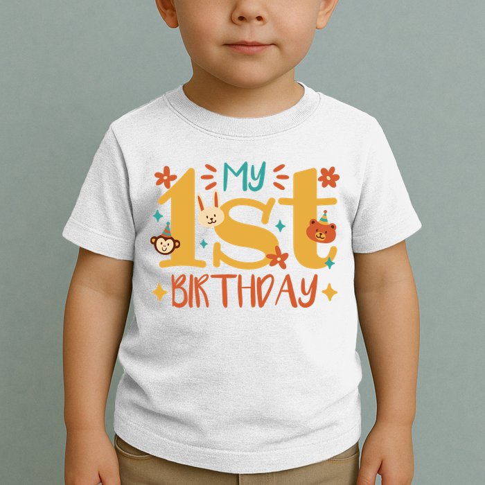 My First Birthday Animal Toddler T-Shirt