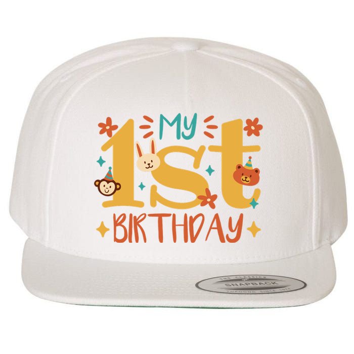 My First Birthday Animal Wool Snapback Cap