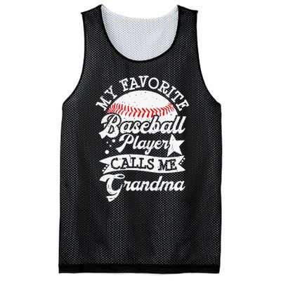 My Favorite Baseball Player Calls Me Grandma Baseball Family Mesh Reversible Basketball Jersey Tank