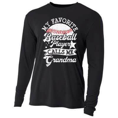 My Favorite Baseball Player Calls Me Grandma Baseball Family Cooling Performance Long Sleeve Crew