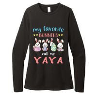 My Favorite Bunnies Call Me Yaya Bunny Eggs Hunting Womens CVC Long Sleeve Shirt