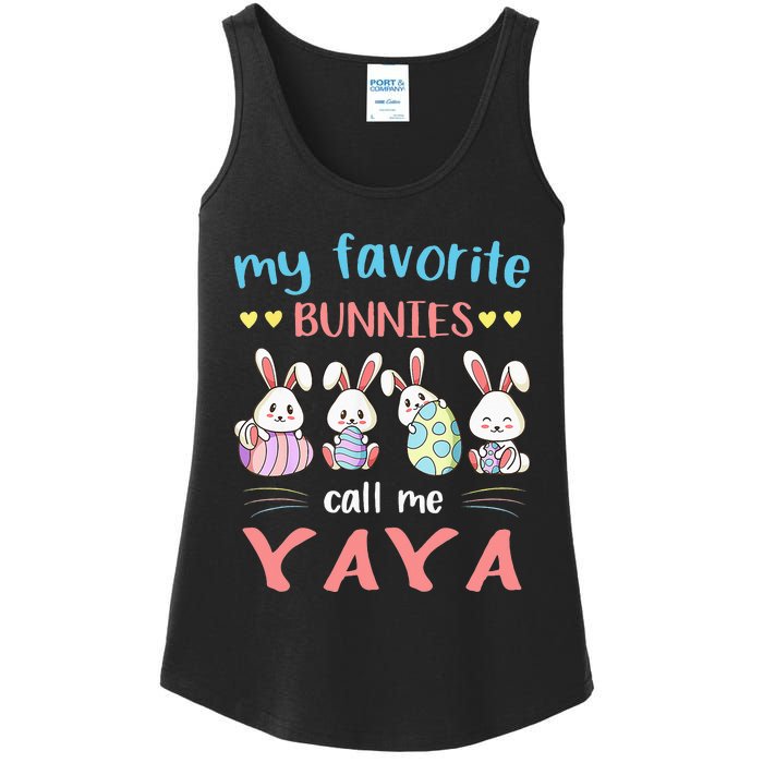 My Favorite Bunnies Call Me Yaya Bunny Eggs Hunting Ladies Essential Tank