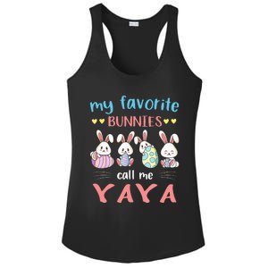 My Favorite Bunnies Call Me Yaya Bunny Eggs Hunting Ladies PosiCharge Competitor Racerback Tank