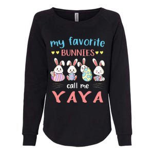 My Favorite Bunnies Call Me Yaya Bunny Eggs Hunting Womens California Wash Sweatshirt