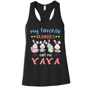 My Favorite Bunnies Call Me Yaya Bunny Eggs Hunting Women's Racerback Tank