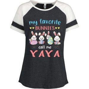 My Favorite Bunnies Call Me Yaya Bunny Eggs Hunting Enza Ladies Jersey Colorblock Tee