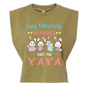 My Favorite Bunnies Call Me Yaya Bunny Eggs Hunting Garment-Dyed Women's Muscle Tee