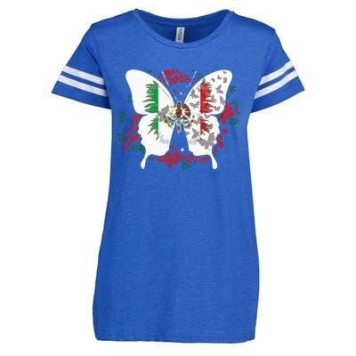 Mexican Flag Butterfly Mexicans Enza Ladies Jersey Football T-Shirt