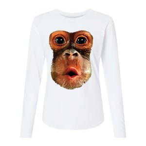 Monkey Face Breath Funny Women Monkey Face Breath Womens Cotton Relaxed Long Sleeve T-Shirt