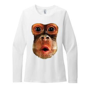 Monkey Face Breath Funny Women Monkey Face Breath Womens CVC Long Sleeve Shirt