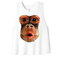 Monkey Face Breath Funny Women Monkey Face Breath Women's Racerback Cropped Tank