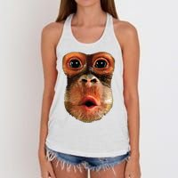 Monkey Face Breath Funny Women Monkey Face Breath Women's Knotted Racerback Tank