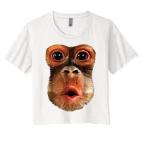 Monkey Face Breath Funny Women Monkey Face Breath Women's Crop Top Tee