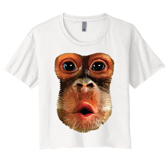 Monkey Face Breath Funny Women Monkey Face Breath Women's Crop Top Tee