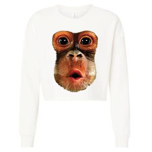 Monkey Face Breath Funny Women Monkey Face Breath Cropped Pullover Crew