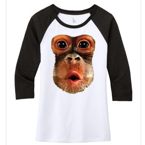 Monkey Face Breath Funny Women Monkey Face Breath Women's Tri-Blend 3/4-Sleeve Raglan Shirt