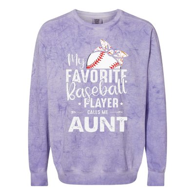 My Favorite Baseball Player Call Me Aunt Mother's Day Colorblast Crewneck Sweatshirt