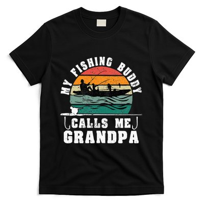 My Fishing Buddy Calls Me Grandpa Vintage Fishing Fisherman T-Shirt