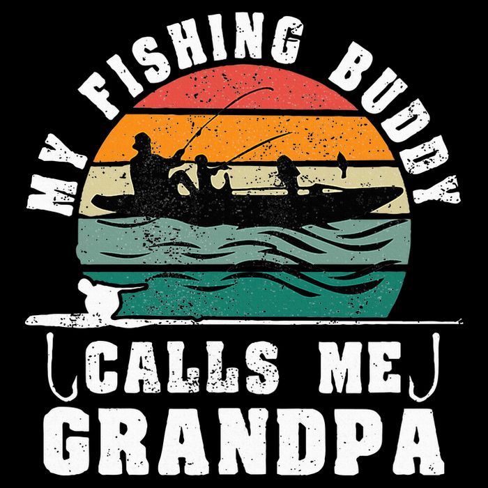 My Fishing Buddy Calls Me Grandpa Vintage Fishing Fisherman Backpack