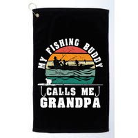 My Fishing Buddy Calls Me Grandpa Vintage Fishing Fisherman Golf Towel