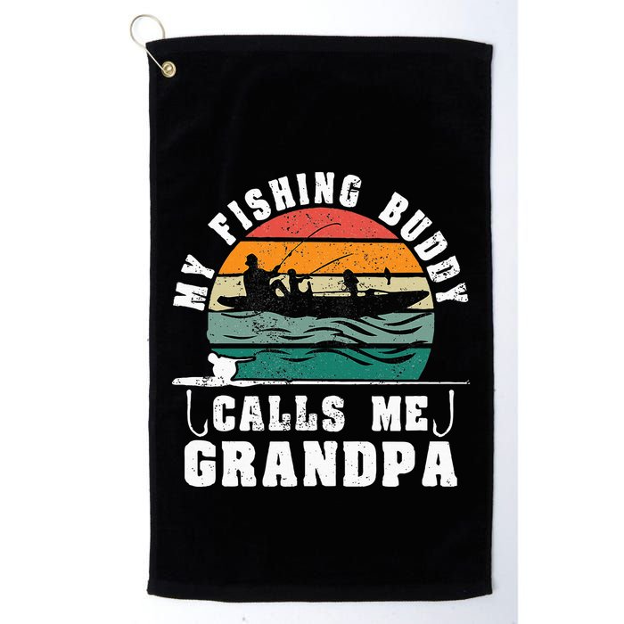 My Fishing Buddy Calls Me Grandpa Vintage Fishing Fisherman Golf Towel