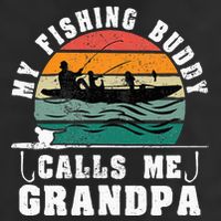 My Fishing Buddy Calls Me Grandpa Vintage Fishing Fisherman Golf Towel
