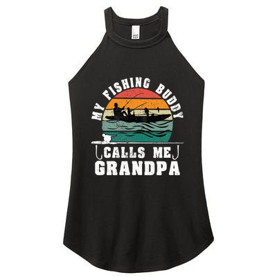 My Fishing Buddy Calls Me Grandpa Vintage Fishing Fisherman Women's Perfect Tri Rocker Tank