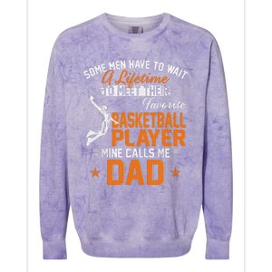 My Favorite Basketball Player Calls Me Dad Gift For Father Colorblast Crewneck Sweatshirt