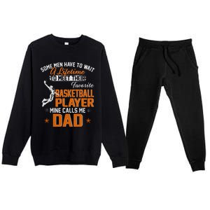 My Favorite Basketball Player Calls Me Dad Gift For Father Premium Crewneck Sweatsuit Set