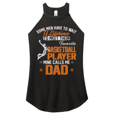 My Favorite Basketball Player Calls Me Dad Gift For Father Women's Perfect Tri Rocker Tank