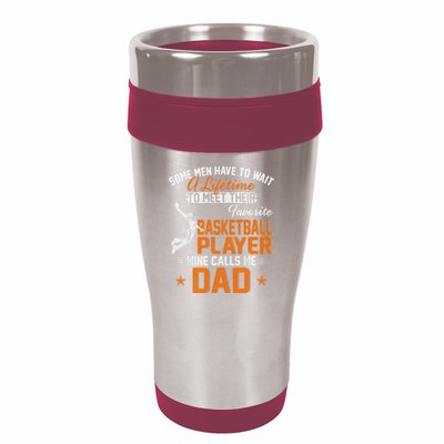 My Favorite Basketball Player Calls Me Dad Gift For Father 16oz Travel Tumbler