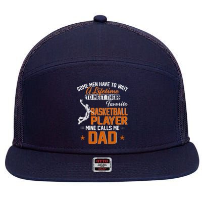 My Favorite Basketball Player Calls Me Dad Gift For Father 7 Panel Mesh Trucker Snapback Hat